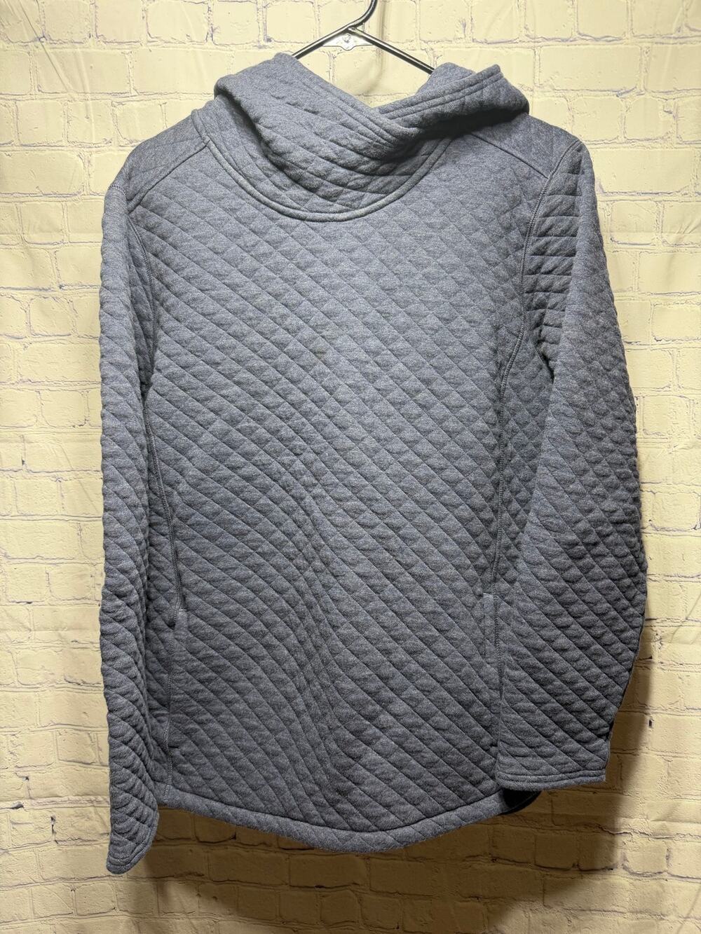 Duluth Trading Co Womens Quilted Hooded Pullover Navy Sz 1X Layer Outdoor